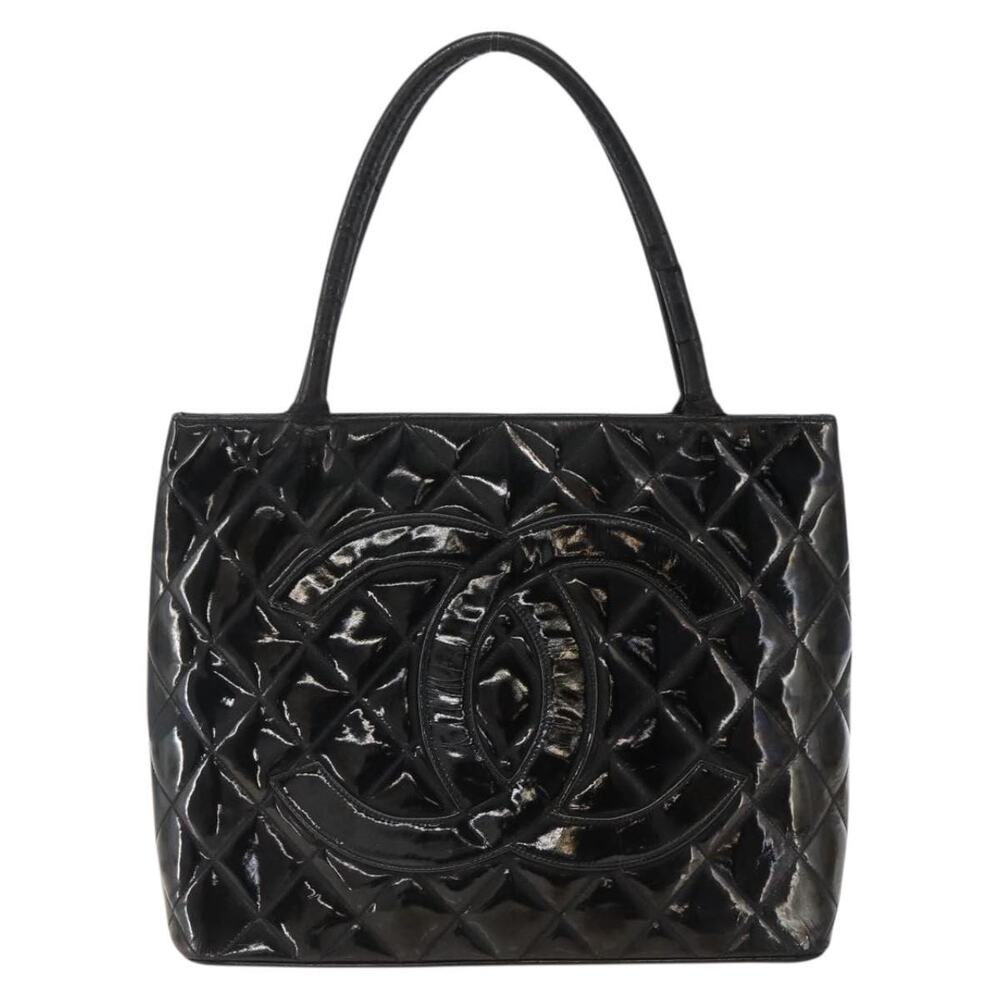 Chanel Patent Leather Standard Tote Bag Black